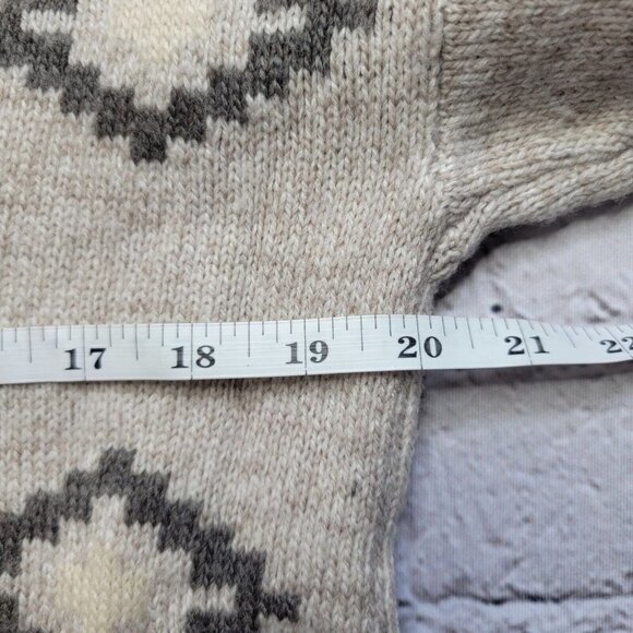 AEO American Eagle Outfitters Wool Blend Brown Tribal Pattern Knit Sweater Sz S - Picture 11 of 12